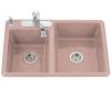 Kohler Clarity K-5813-3-45 Wild Rose Self-Rimming Kitchen Sink with Three-Hole Faucet Drilling