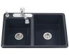 Kohler Clarity K-5813-3-52 Navy Self-Rimming Kitchen Sink with Three-Hole Faucet Drilling