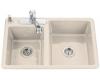Kohler Clarity K-5813-3-55 Innocent Blush Self-Rimming Kitchen Sink with Three-Hole Faucet Drilling