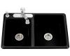 Kohler Clarity K-5813-3-7 Black Black Self-Rimming Kitchen Sink with Three-Hole Faucet Drilling