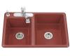 Kohler Clarity K-5813-3-R1 Roussillon Red Self-Rimming Kitchen Sink with Three-Hole Faucet Drilling