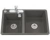 Kohler Clarity K-5813-4-58 Thunder Grey Self-Rimming Kitchen Sink with Four-Hole Faucet Drilling