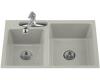 Kohler Clarity K-5814-3-95 Ice Grey Tile-In Kitchen Sink with Three-Hole Faucet Drilling