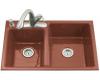 Kohler Clarity K-5814-3-R1 Roussillon Red Tile-In Kitchen Sink with Three-Hole Faucet Drilling