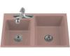 Kohler Clarity K-5814-4-45 Wild Rose Tile-In Kitchen Sink with Four-Hole Faucet Drilling