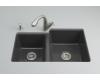 Kohler Clarity K-5814-4U-7 Black Black Undercounter Kitchen Sink with Four-Hole Oversized Drilling