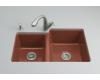 Kohler Clarity K-5814-4U-R1 Roussillon Red Undercounter Kitchen Sink with Four-Hole Oversized Drilling