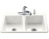 Kohler Deerfield K-5815-2-0 White Self-Rimming Kitchen Sink with Two-Hole Faucet Drilling
