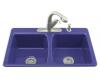 Kohler Deerfield K-5815-2-30 Iron Cobalt Self-Rimming Kitchen Sink with Two-Hole Faucet Drilling