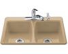 Kohler Deerfield K-5815-2-33 Mexican Sand Self-Rimming Kitchen Sink with Two-Hole Faucet Drilling