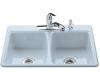Kohler Deerfield K-5815-2-6 Skylight Self-Rimming Kitchen Sink with Two-Hole Faucet Drilling