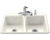 Kohler Deerfield K-5815-2-96 Biscuit Self-Rimming Kitchen Sink with Two-Hole Faucet Drilling