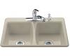 Kohler Deerfield K-5815-2-G9 Sandbar Self-Rimming Kitchen Sink with Two-Hole Faucet Drilling