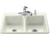 Kohler Deerfield K-5815-2-NG Tea Green Self-Rimming Kitchen Sink with Two-Hole Faucet Drilling