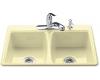 Kohler Deerfield K-5815-2-Y2 Sunlight Self-Rimming Kitchen Sink with Two-Hole Faucet Drilling