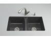 Kohler Deerfield K-5815-5U-7 Black Black Undercounter Kitchen Sink with Five-Hole Oversized Drilling