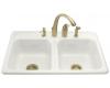 Kohler Delafield K-5817-5-0 White Self-Rimming Kitchen Sink with Five-Hole Centers