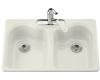 Kohler Hartland K-5823-3-96 Biscuit Self-Rimming Kitchen Sink with Three-Hole Faucet Drilling