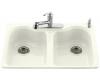 Kohler Hartland K-5823-4-96 Biscuit Self-Rimming Kitchen Sink with Four-Hole Faucet Drilling