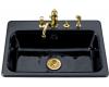 Kohler Bakersfield K-5832-3-52 Navy Self-Rimming Kitchen Sink with Three-Hole Faucet Drilling