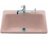 Kohler Bakersfield K-5832-4-45 Wild Rose Self-Rimming Kitchen Sink with Four-Hole Faucet Drilling