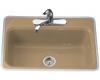 Kohler Bakersfield K-5834-3-33 Mexican Sand Tile-In/Metal Frame Kitchen Sink with Three-Hole Faucet Drilling
