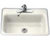 Kohler Bakersfield K-5834-3-96 Biscuit Tile-In/Metal Frame Kitchen Sink with Three-Hole Faucet Drilling