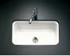 Kohler Bakersfield K-5834-3U-0 White Undercounter Kitchen Sink with Three-Hole Oversized Centers