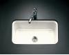 Kohler Bakersfield K-5834-3U-58 Thunder Grey Undercounter Kitchen Sink with Three-Hole Oversized Centers