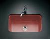 Kohler Bakersfield K-5834-3U-R1 Roussillon Red Undercounter Kitchen Sink with Three-Hole Oversized Centers