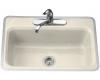 Kohler Bakersfield K-5834-4-47 Almond Tile-In/Metal Frame Kitchen Sink with Four-Hole Faucet Drilling