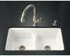 Kohler Deerfield K-5838-7U-0 White Smart Divide Undercounter Kitchen Sink with Double Equal Basins and Seven-Hole Faucet Drilling