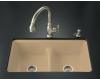 Kohler Deerfield K-5838-7U-33 Mexican Sand Smart Divide Undercounter Kitchen Sink with Double Equal Basins and Seven-Hole Faucet Drilling