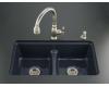 Kohler Deerfield K-5838-7U-52 Navy Smart Divide Undercounter Kitchen Sink with Double Equal Basins and Seven-Hole Faucet Drilling
