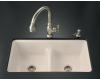 Kohler Deerfield K-5838-7U-55 Innocent Blush Smart Divide Undercounter Kitchen Sink with Double Equal Basins and Seven-Hole Faucet Drilling