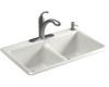 Kohler Anthem K-5840-1-R1 Roussillon Red Cast Iron Self-Rimming Sink with Single Faucet Hole Drilling