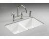 Kohler Anthem K-5840-5U-R1 Roussillon Red Cast Iron Undercounter Sink with Five-Hole Faucet Drilling