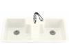 Kohler Cantina K-5850-1-96 Biscuit Self-Rimming Kitchen Sink with Single-Hole Faucet Drilling