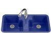 Kohler Cantina K-5850-3-30 Iron Cobalt Self-Rimming Kitchen Sink with Three-Hole Faucet Drilling