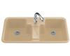 Kohler Cantina K-5850-3-33 Mexican Sand Self-Rimming Kitchen Sink with Three-Hole Faucet Drilling