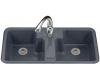 Kohler Cantina K-5850-3-52 Navy Self-Rimming Kitchen Sink with Three-Hole Faucet Drilling