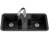 Kohler Cantina K-5850-3-7 Black Black Self-Rimming Kitchen Sink with Three-Hole Faucet Drilling