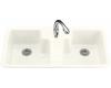 Kohler Cantina K-5850-3-96 Biscuit Self-Rimming Kitchen Sink with Three-Hole Faucet Drilling