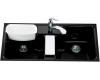 Kohler Cantina K-5852-3-7 Black Black Tile-In Kitchen Sink with Three-Hole Faucet Drilling