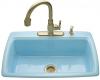 Kohler Cape Dory K-5863-2-KC Vapour Blue Self-Rimming Kitchen Sink with Two-Hole Faucet Drilling