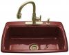 Kohler Cape Dory K-5863-2-R1 Roussillon Red Self-Rimming Kitchen Sink with Two-Hole Faucet Drilling
