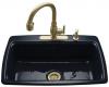 Kohler Cape Dory K-5863-3-52 Navy Self-Rimming Kitchen Sink with Three-Hole Faucet Drilling
