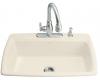 Kohler Cape Dory K-5863-5-47 Almond Self-Rimming Kitchen Sink with Five-Hole Faucet Drilling