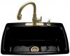 Kohler Cape Dory K-5863-5-7 Black Black Self-Rimming Kitchen Sink with Five-Hole Faucet Drilling
