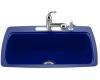 Kohler Cape Dory K-5864-2-30 Iron Cobalt Tile-In Kitchen Sink with Two-Hole Faucet Drilling